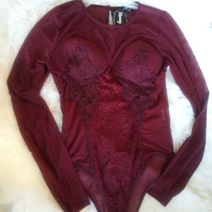 Burgundy bodysuit NWT